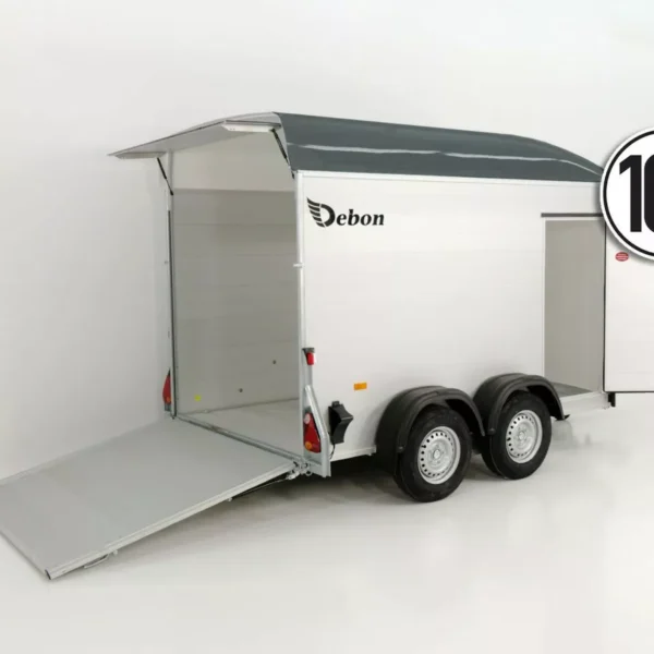 Debon Kofferanhänger C500 164x300cm H:200cm 2,6t|Alu|Polybug|Tür|grau