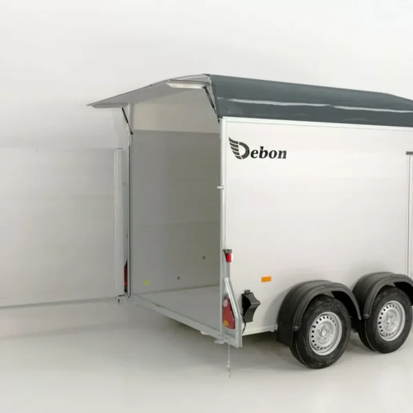 Debon Kofferanhänger C500 164x300cm H:200cm 2,6t|Alu|Polybug|Tür|grau